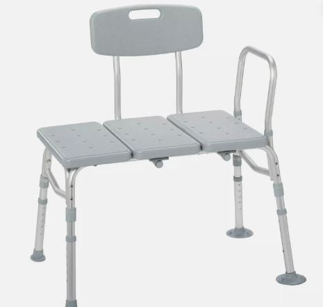 Drive Medical 12011kd-1 Plastic Tub Transfer Bench W/ Adjustable Bench W/3 Posit