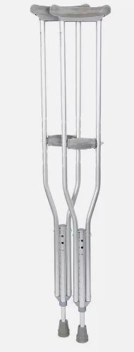 Aluminum Crutches, Adult, Tall, 5' 10"–6' 6" – Pair of Lightweight, Height