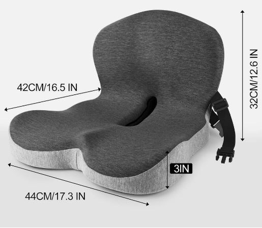 Memory Foam Seat Cushion w/Lumbar Support Pillow for Back & Sciatica Pain Relief