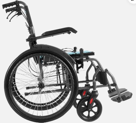 Lightweight Manual Wheelchair Foldable Aluminum Alloy 18" Wide Seat 250lbs