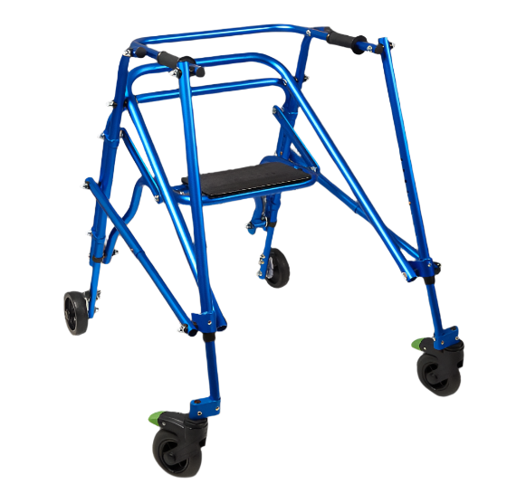 CircleSpecialty Klip 4W Walker W.Seat, Med, Blue