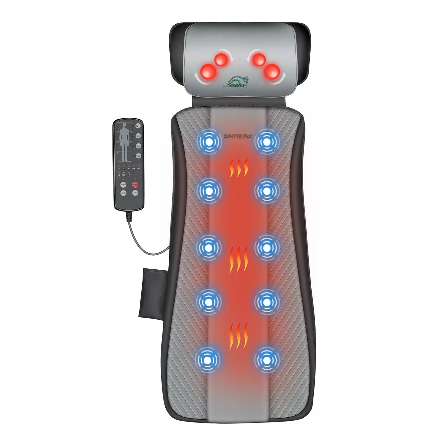 Snailax Full Body Heating Massage Mat,Movable Neck Massager Pillow