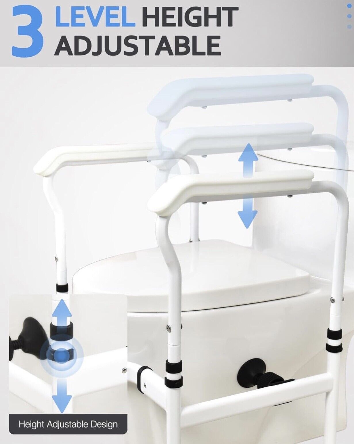 Toilet Safety Rails Toilet Handles for Elderly Handicap Bathroom Safety Frame