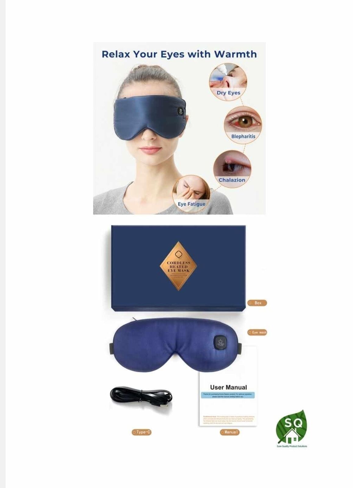 Handmade Heated Eye Mask for Dry Eyes - Dry Eye Relief Warm Compress for Eyes