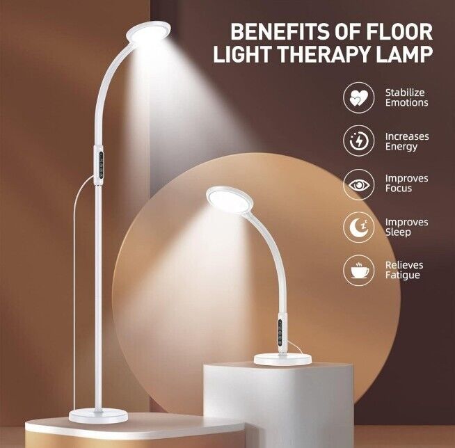 Light Therapy Lamp 11000 Lux, LED UV-Free Sunlight Lamp,Full Spectrum White