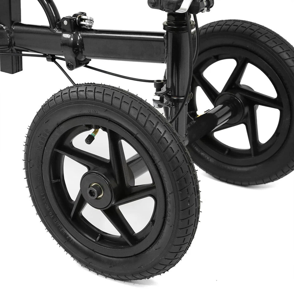 AllCure All Terrain Foldable Medical Knee Walker Scooter Roller, Black