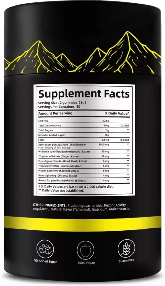 Biyode Pure Himalayan Shilajit GOLD Gummies 3000 mg