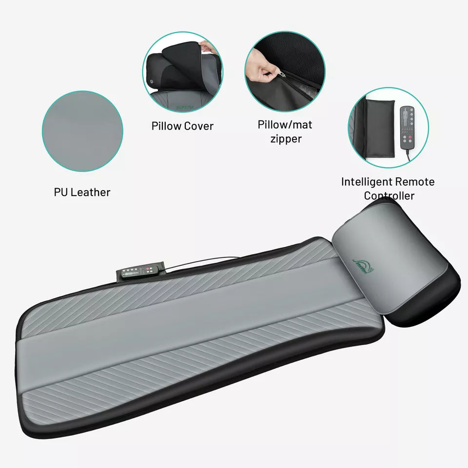 Snailax Full Body Heating Massage Mat,Movable Neck Massager Pillow
