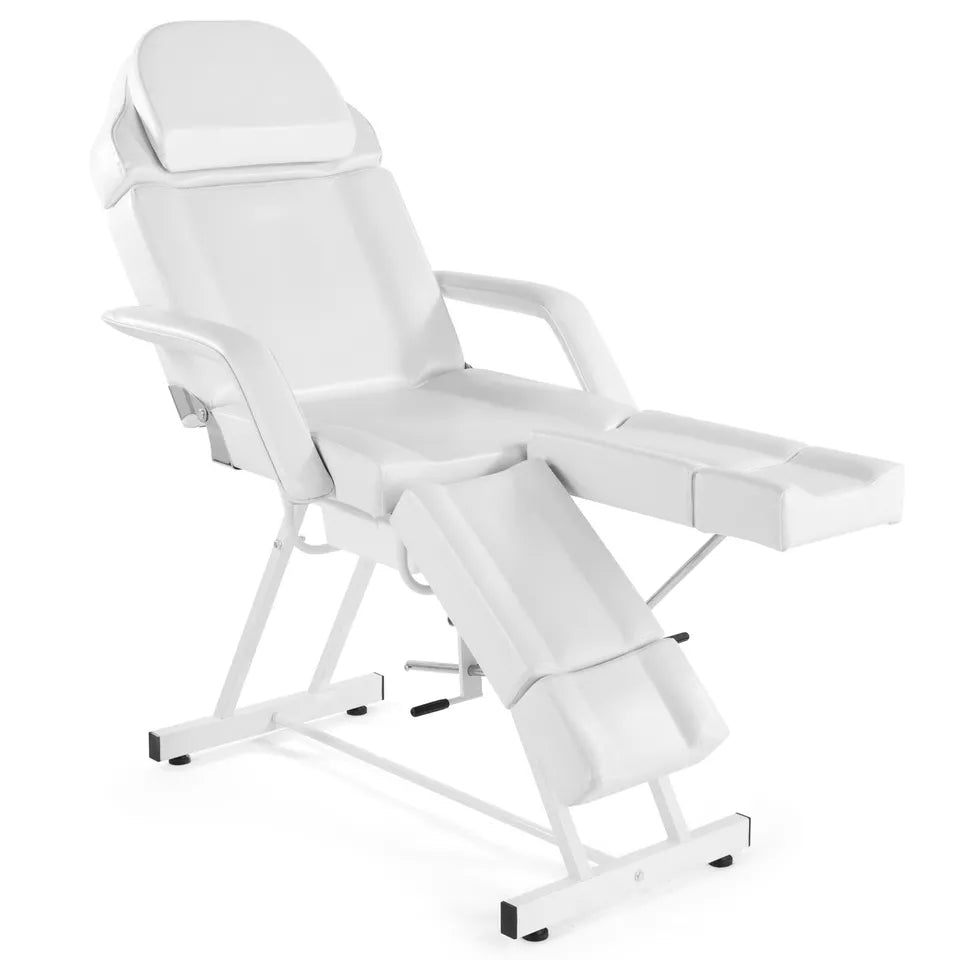 White Massage Table Facial Bed Tattoo Spa Beauty Chair Pedicure Split Leg w/Tray