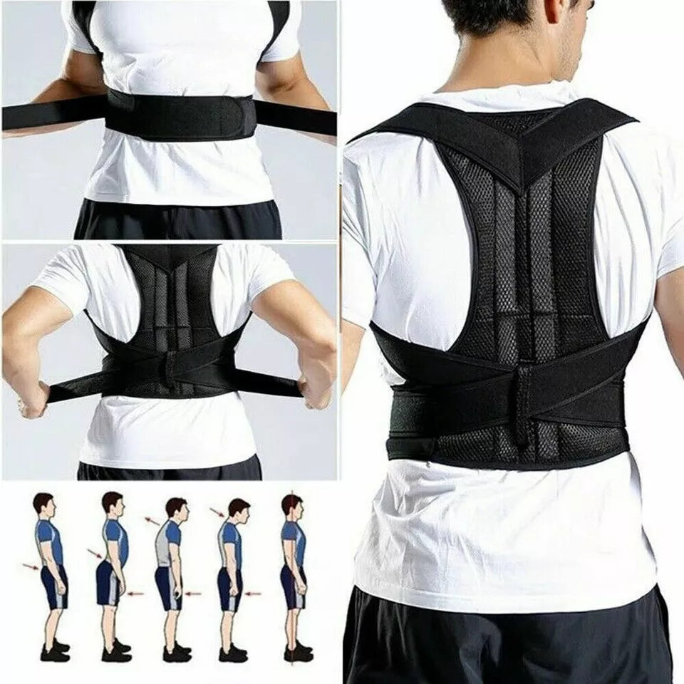 Adjustable Posture Corrector Low Back Support Shoulder Brace Belt for Men Women