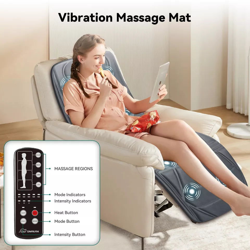 Snailax Electric Massage Mat for Full Body Heating Pad Massager