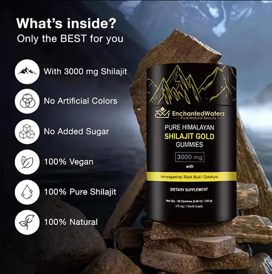 Himalayan Shilajit GOLD Gummies, Organic Extremely Potent 3000 mg Fulvic Acid
