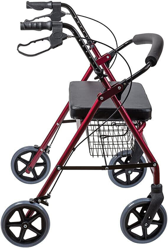 Premium Light Extra-Wide Rollator Walker Heavy Duty Steel Bariatric Mobility