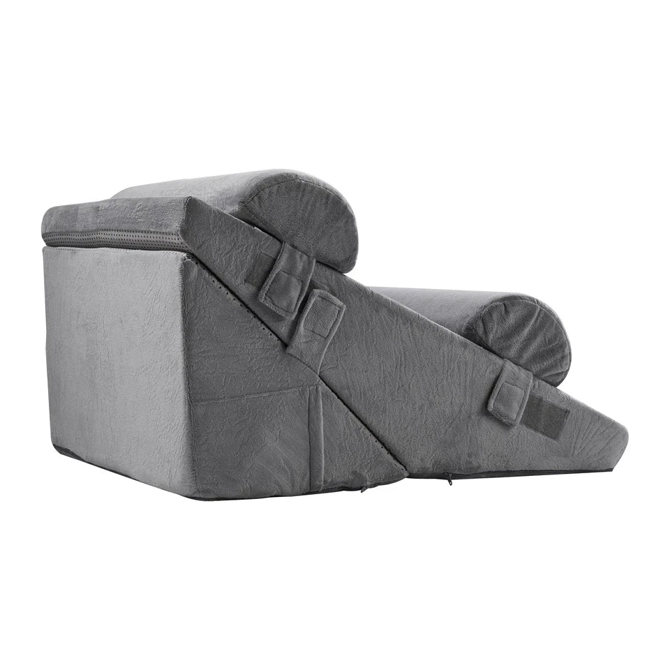 Adjustable 4 Piece Wedge Pillow Set for Back Pain, Acid Reflux & Recovery – Ergonomic Memory Foam Support