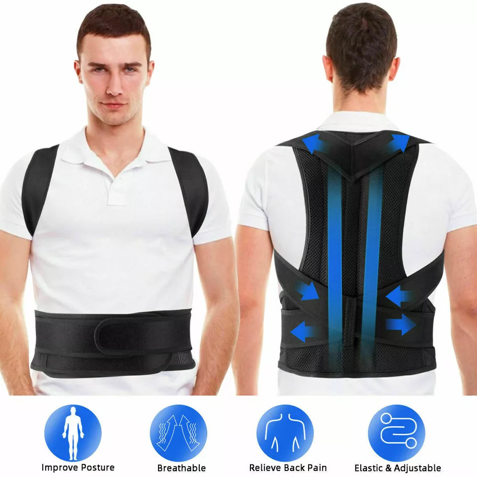 Adjustable Posture Corrector Low Back Support Shoulder Brace Belt for Men Women