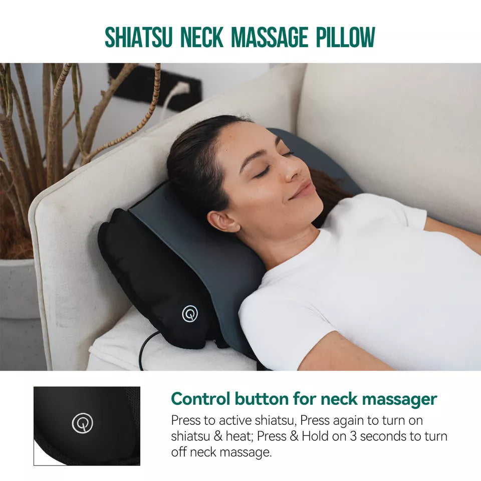 Snailax Full Body Heating Massage Mat,Movable Neck Massager Pillow