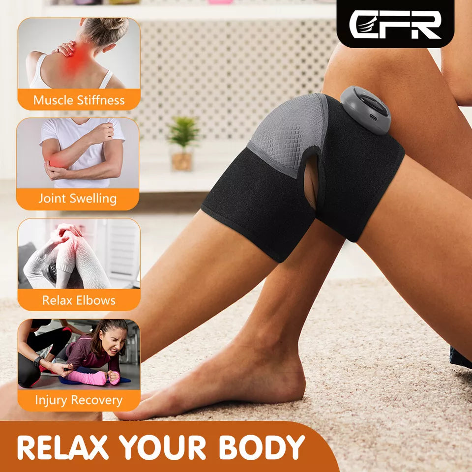 3in1 Heated Joint Knee Wrap Brace Support Electric Massage Pad