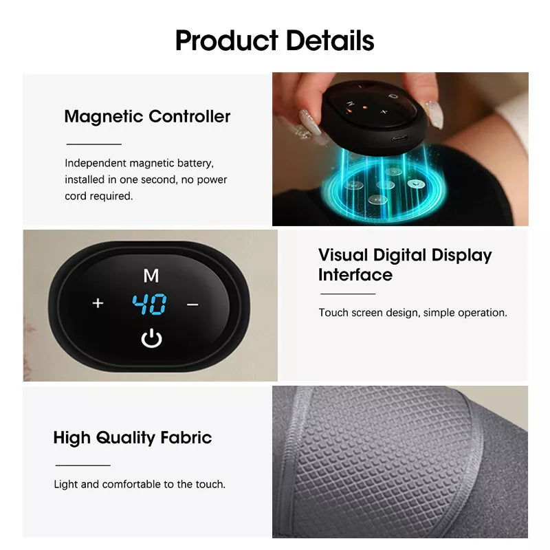 3in1 Heat Knee Massage Electric Pain Relief Vibration Massager-2pack