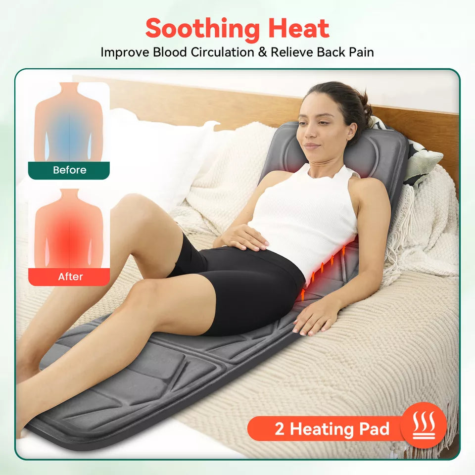 Snailax Electric Massage Mat for Full Body Heating Pad Massager
