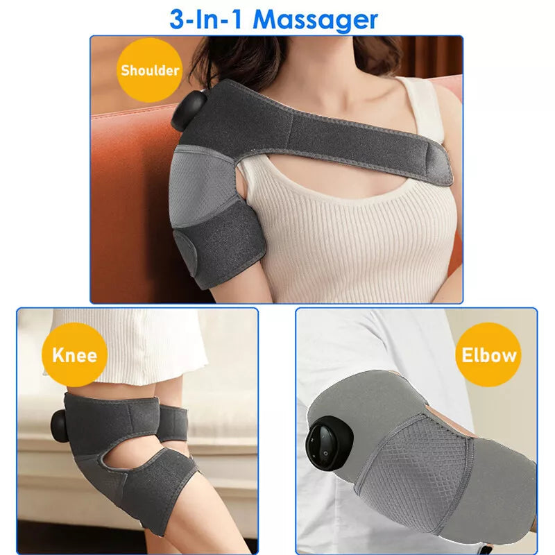 3in1 Heat Knee Massage Electric Pain Relief Vibration Massager-2pack