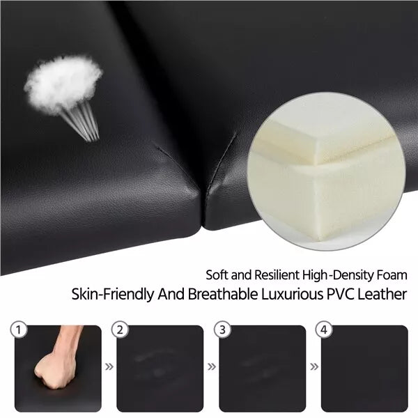 Aluminium Professional Massage Table Adjustable Portable Lashing Bed 3 Folding