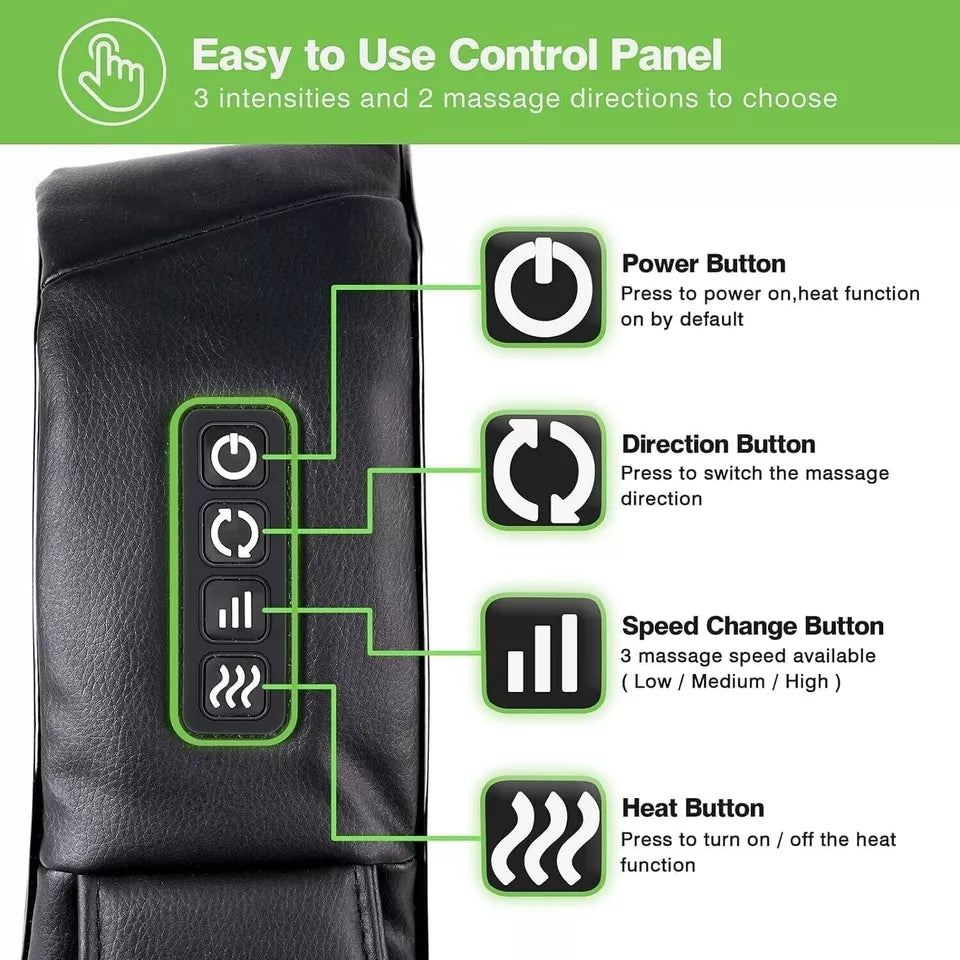 Cordless Shiatsu Neck and Shoulder Massager with Heat Portable