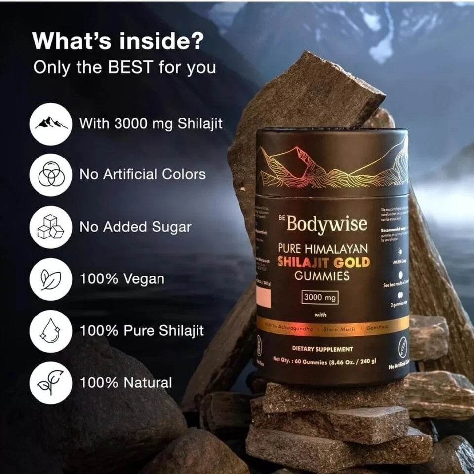 Be Bodywise Pure Himalayan Shilajit Gummies With Ashwagandha, Gokshura