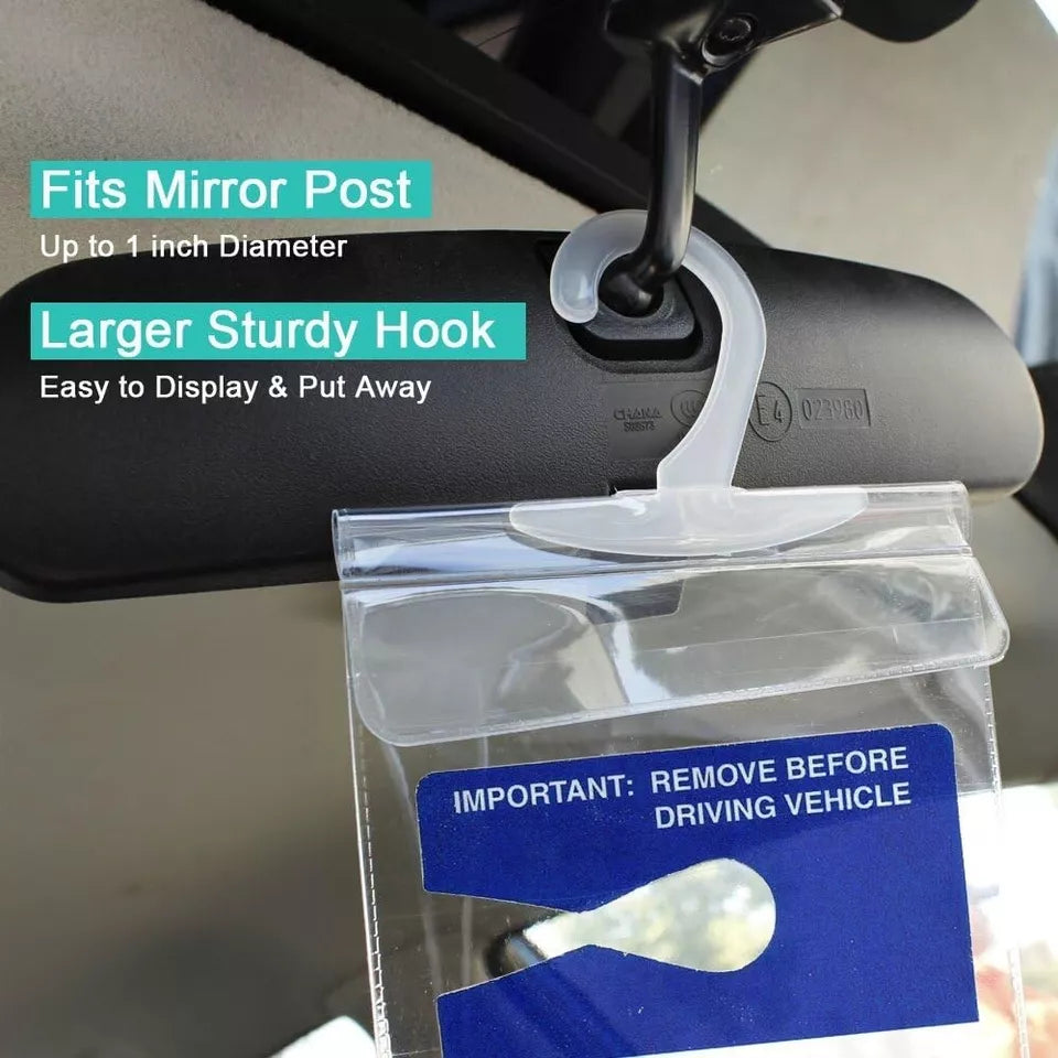 Handicap Parking Permit Placard Protector Cover Hanger - 4 pack