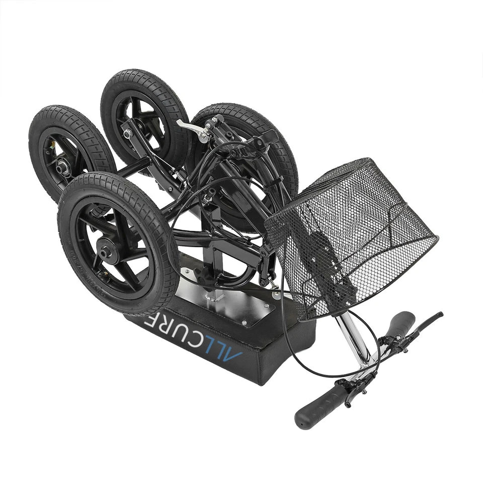 AllCure All Terrain Foldable Medical Knee Walker Scooter Roller, Black