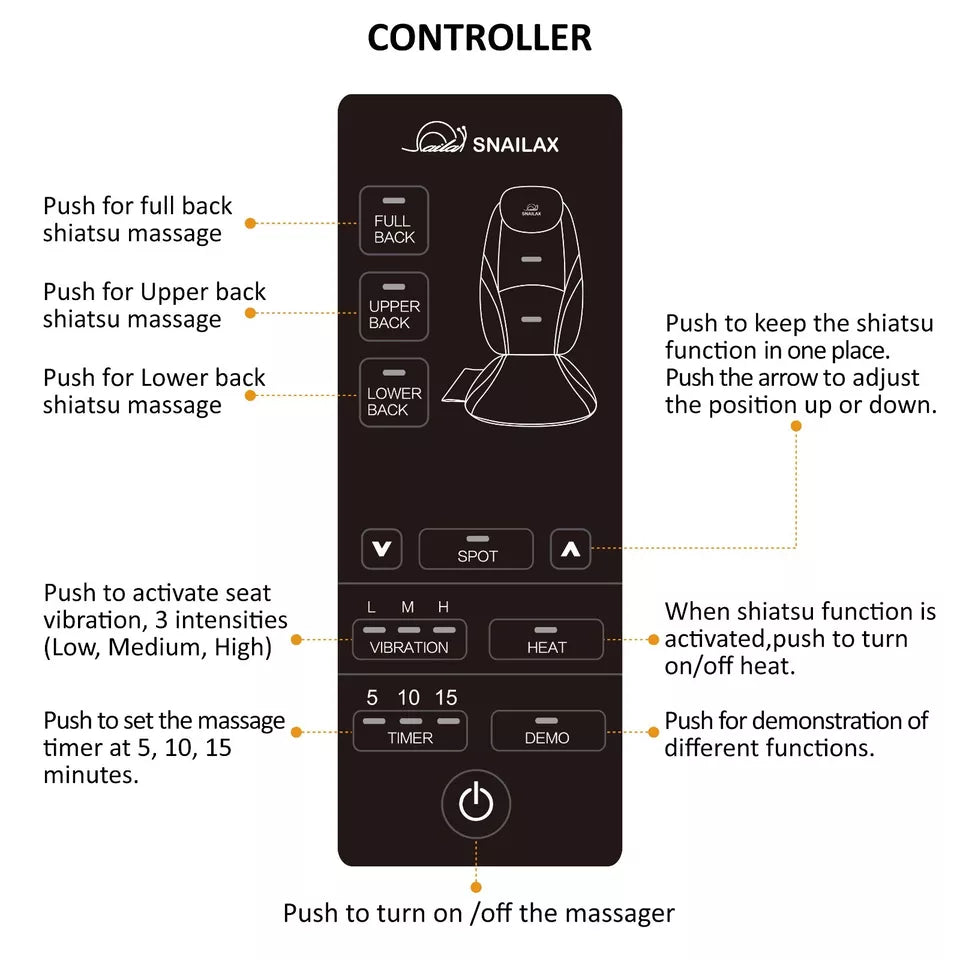 Shiatsu Back Massager, Massage Chair Pad Massage Seat Cushion