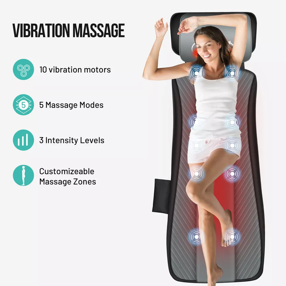 Snailax Full Body Heating Massage Mat,Movable Neck Massager Pillow