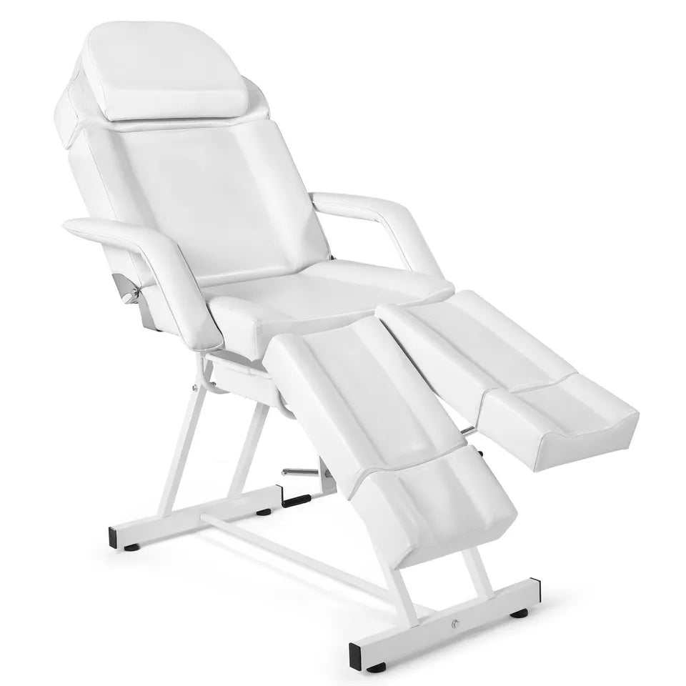 White Massage Table Facial Bed Tattoo Spa Beauty Chair Pedicure Split Leg w/Tray