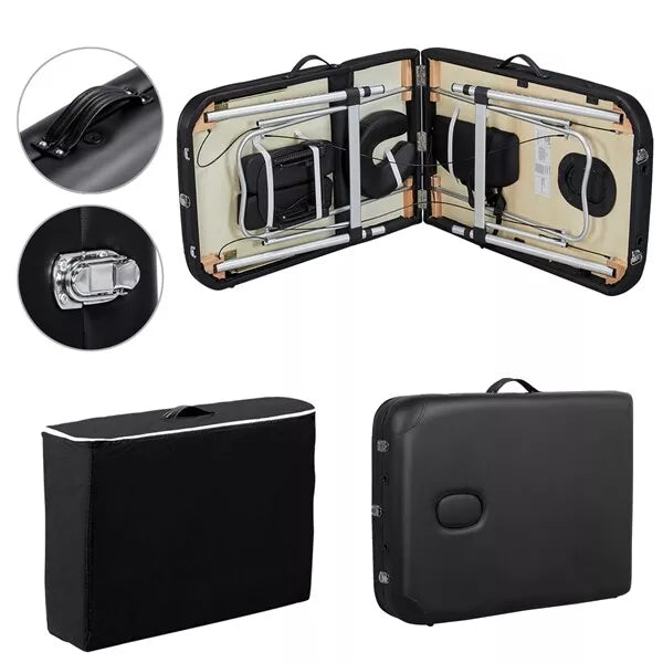 Aluminium Professional Massage Table Adjustable Portable Lashing Bed 3 Folding