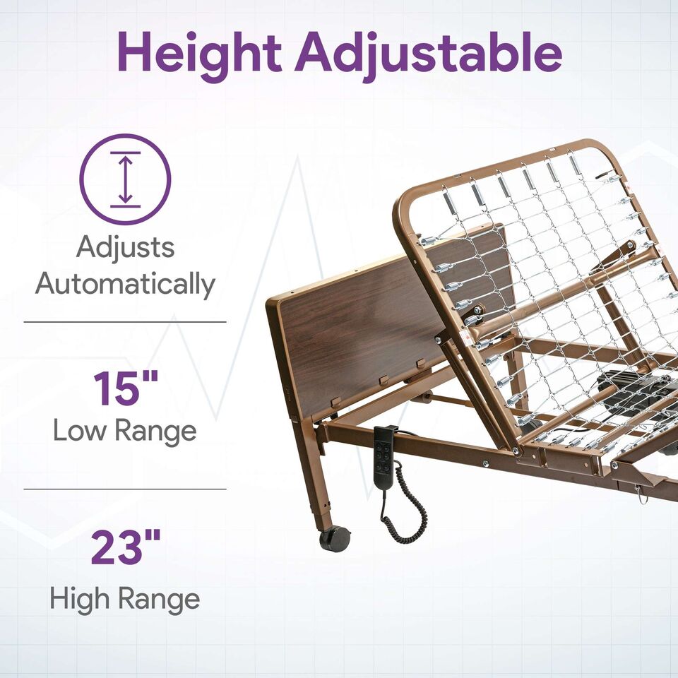 Full Electric Hospital Bed With Full Rails, 36"x80", Adjustable Height