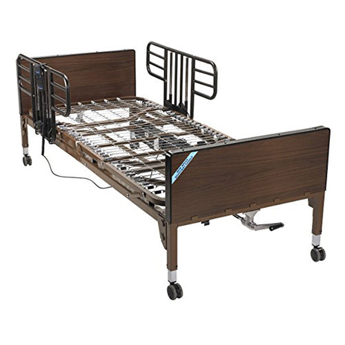 Drive Medical No Gap Half Length Side Bed Rails with Brown Vein Finish - 1 Pair