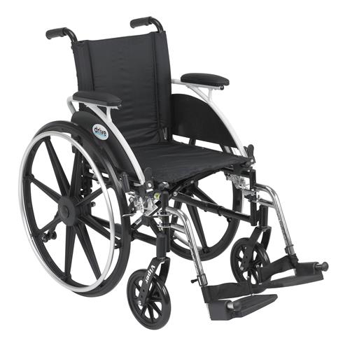 Drive Medical Viper Wheelchair with Flip Back Removable Arms, Desk Arms, Swing away Footrests, 14 inches Seat - 1 ea