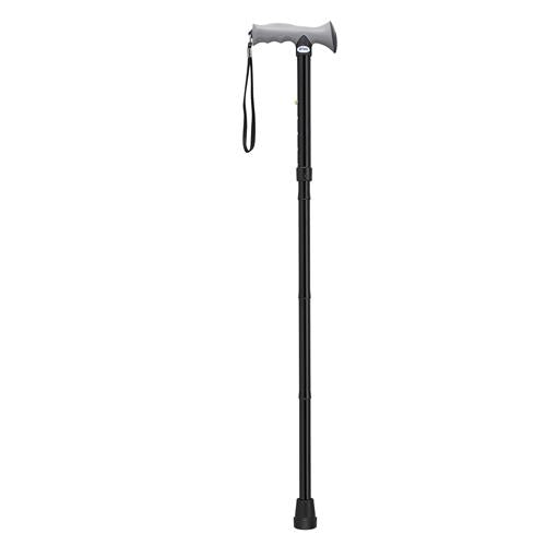 Drive Medical Adjustable Lightweight Folding Cane with Gel Hand Grip, Black - 1 ea