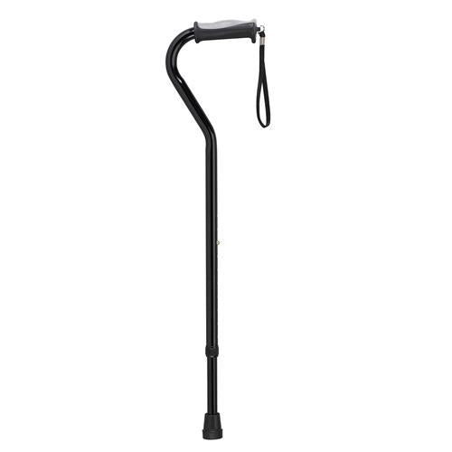 Drive Medical Adjustable Height Offset Handle Cane with Gel Hand Grip, Black - 1 ea