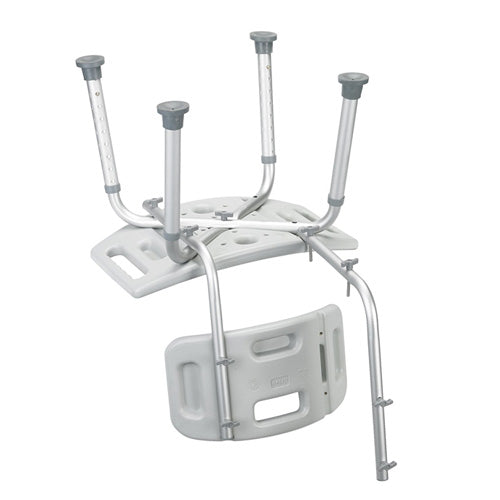 Drive Medical Bathroom Safety Shower Tub Bench Chair with Back, Gray - 1 ea