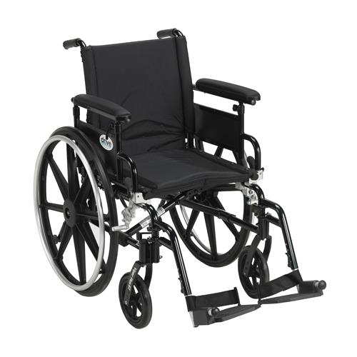 Drive Medical Viper Plus GT Wheelchair with Flip Back Removable Adjustable Full Arms, Swing away Footrests, 18 inches Seat - 1 ea