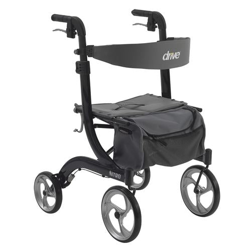 Drive Medical Nitro Euro Style Walker Rollator, Black - 1 ea