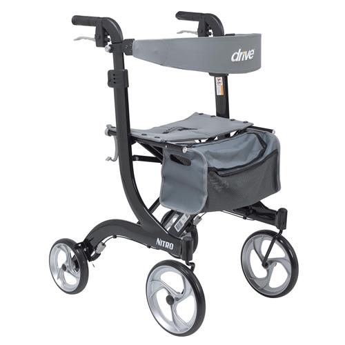 Drive Medical Nitro Euro Style Walker Rollator, Tall, Black - 1 ea