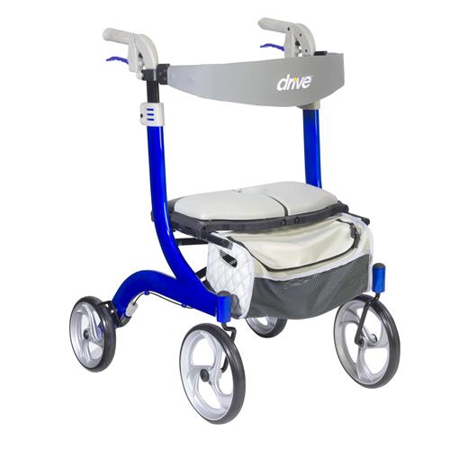 Drive Medical Nitro DLX Euro Style Walker Rollator, Sleek Blue - 1 ea