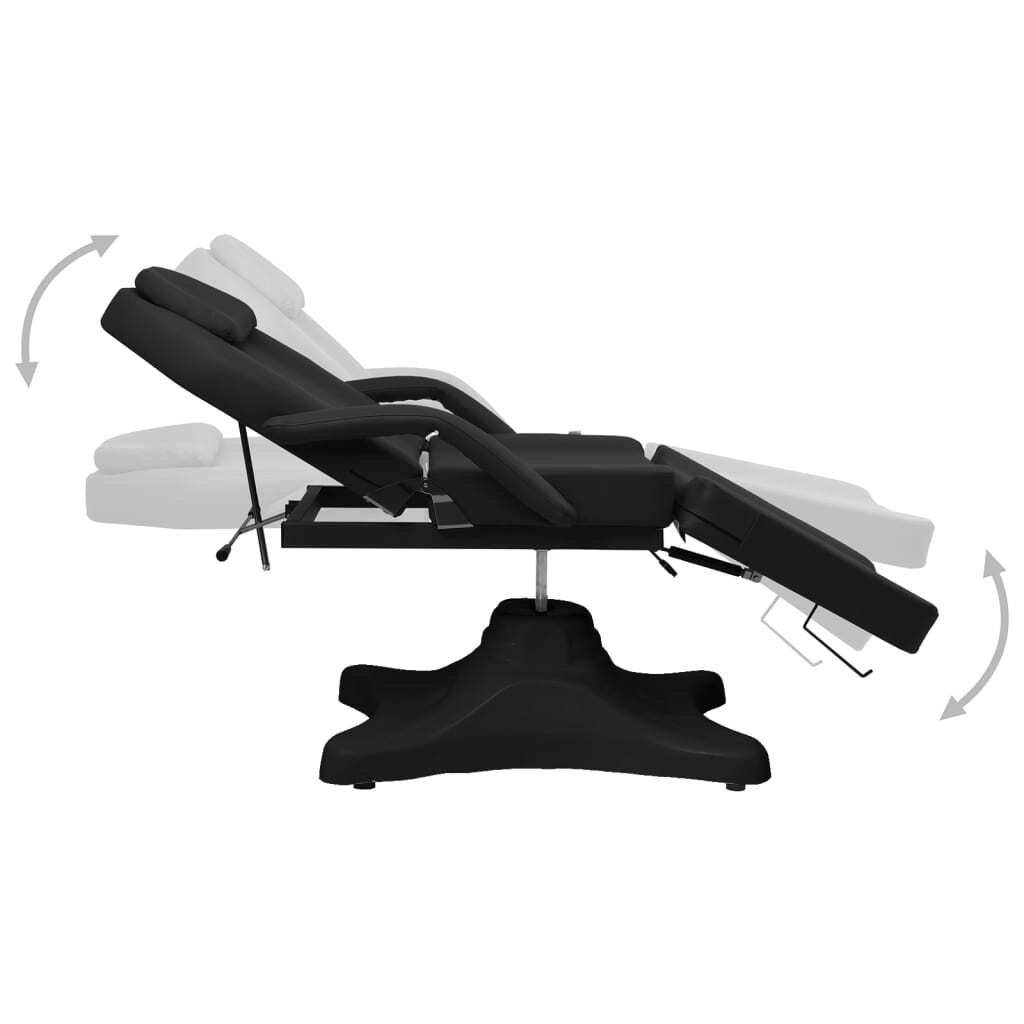 vidaXL Massage Table Black 70.9"x24.4"x(34.1"-46.5")