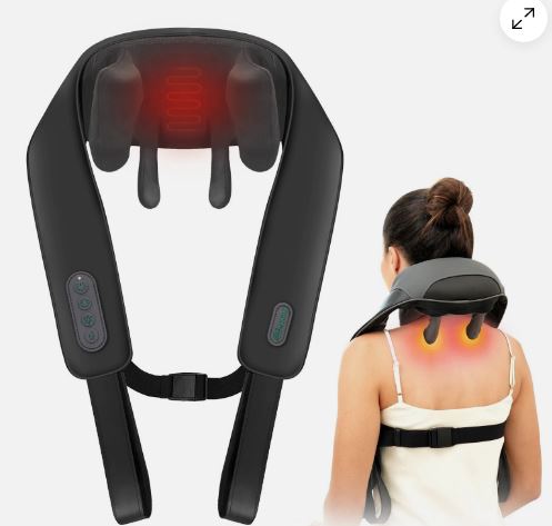 Snailax Back Neck and Shoulder Massagers with Heat Pain Relief Deep 4D Kneading