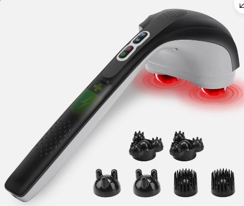 Snailax Cordless Handheld Massager with Heat,Deep Tissue Percussion Massager