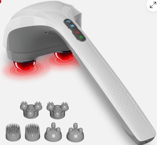 Snailax Cordless Handheld Massager with Heat,Deep Tissue Percussion Massager