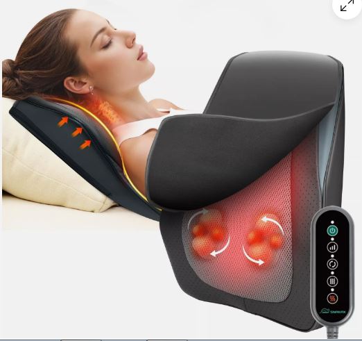 Neck Shoulder Massager with Heat for Neck Pain,Shiatsu Lower Back Massager, Gift
