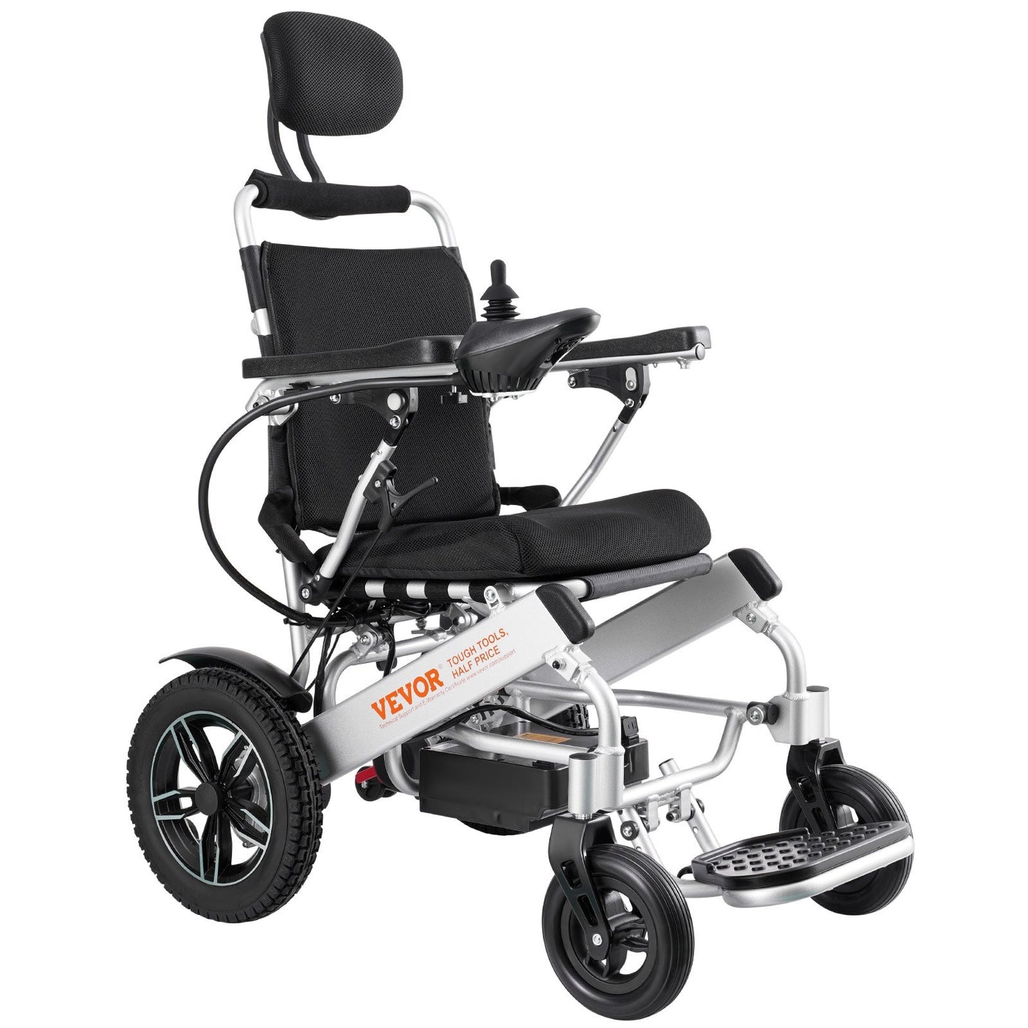 VEVOR Electric Wheelchair for Adults Seniors, 300 lbs Weight Capacity, 17.7 in Width Lightweight Foldable Motorized Power Wheelchairs, Long Range All Terrain Aluminum Alloy Chair, Adjustable Backrest