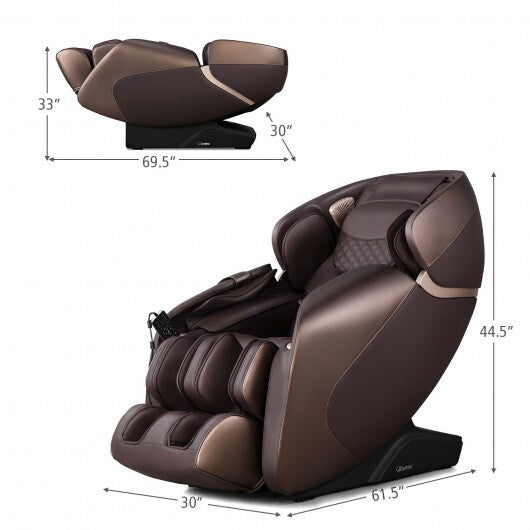 Relaxe Shiatsu Zero Gravity Massage Chair with Heating (SL-Track)-Brown